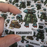 Sairaan nopee -kiiltävä vinyyli tarra
