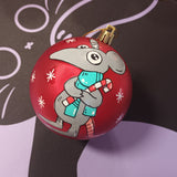 Käsinmaalattu joulupallo toiveiden mukaan