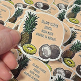 ananas ja kookos -vinyyli tarra