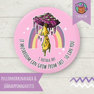 Sieni magneetti & pullonavaaja (holograaffinen)