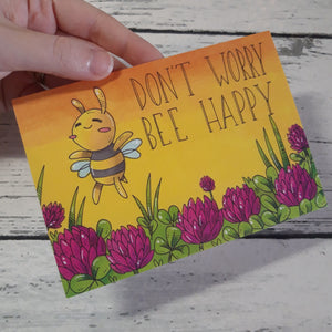 Bee happy -postikortti