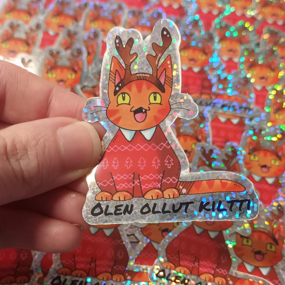 Olen ollut kiltti -glitteri tarra