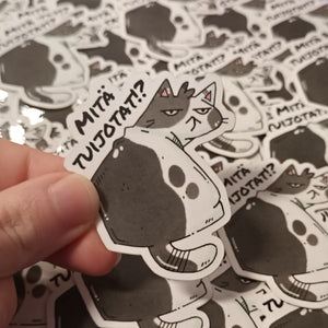 Mitä tuijotat!? -tarra